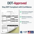 thumbnail image 3 of 25 Pack Buck Record of Annual Inspection Forms with Inspection Decal, 2-Ply Carbonless Form, DOT Compliant, Fade-Resistant, Meets 49 CFR 396.21 & 396.17(c)(2) Standards, 9.5" x 11", Made in The USA, 3 of 7