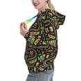 thumbnail image 2 of Fotbe Mardi Gras3 Pattern Womens Long Sleeve Hoodie, Pullover Hooded Sweatshirt, Kangaroo Pocket Hoodie with Eye-catching Drawstrings-XX-Large, 2 of 7