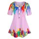 thumbnail image 1 of Tamaño de talla grande botón de pintura salpicadura de pintura Rosegal Camisetas tallas grandes, 1 of 5