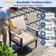 thumbnail image 5 of Muphyers Aluminum Patio Chairs with Ottomans, 4-Piece Outdoor Patio Furniture Set with 5.1" Cushions, Heavy Duty Armchairs with Footrests, Rust-Resistant Dining Chairs for Lawn Deck Porch,Khaki, 5 of 11