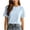 Light Blue, variant on hotojiny Womens Summer Tops Solid Short Sleeve Casual T-Shirts Crew Neck Basic Tee Classic Fit Plain Tshirt for Every Day