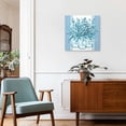thumbnail image 3 of Framed Canvas Wall Art for Living Room Blue Eucalyptus Leaves Wall Decor, Floral Vase Stripes Aesthetic Paintings for Bedroom Office Kitchen Bathroom, Ready to Hang Artwork Wall Pictures 8x8 Inch, 3 of 9