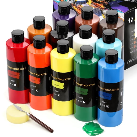 Set de pintura acrílica Color More, 12 colores, 500 ml, no tóxico