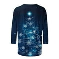 thumbnail image 4 of Tops for Women Christmas Print 3/4 Sleeve Round Neck Three Quarter Sleeve Loose T-shirt,Womens Tops Plus Size Multicolor XXXXL, 4 of 5