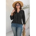 thumbnail image 5 of WIHOLL Tops for Women 3/4 Length Sleeve V Neck Lightweight Business Casual Blouses Spring Summer Work Outfits, 5 of 11