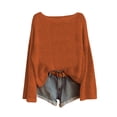 thumbnail image 1 of WZXFASHION Chandail Tricoté pour Femmes Mode Manches Longues Col Rond Blouse Hiver Chaud Couche Haut Quotidien Sortie Chemises 50 % de Rabais Liquidation Chandail Manches Longues, 1 of 3