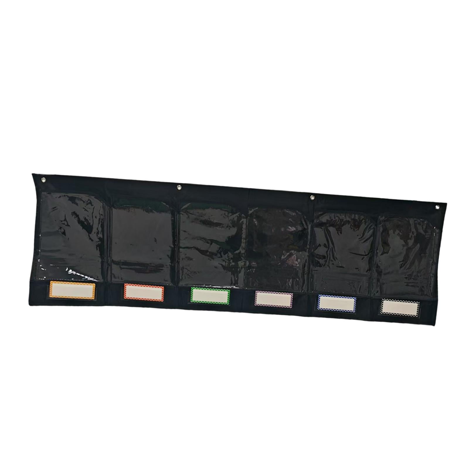 CoudarTitie Storage Pocket Chart Black Oxford Cloth File Hanging Paper Organizer for Photo
