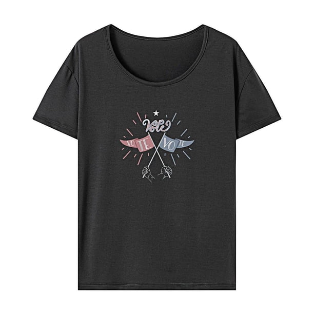 Camiseta para mujer de verano suave recuerdo moda cuello redondo camiseta para el trabajo camping viajes Gris