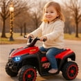 thumbnail image 3 of Carrito Electrico Montable para Niños de Manejo Directo Cuatrimoto con Luces LED Pedal de Aceleración, Asiento Ergonómico Rojo, 3 of 10