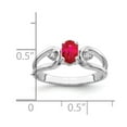 thumbnail image 3 of Solid 14k White Gold 6x4mm Oval Ruby VS Diamond Engagement Ring Size 9 (.034 cttw.), 3 of 4