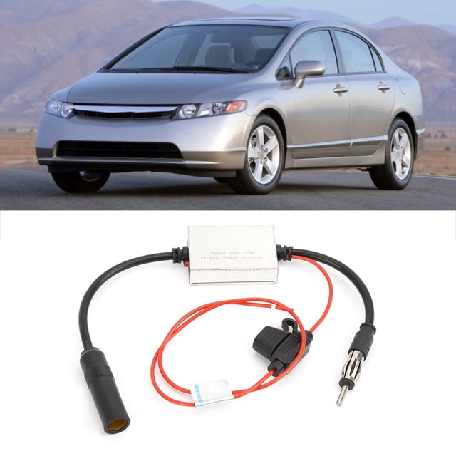 Amplificador De Recepción De Señal De Antena Aérea De Radio FM Universal Para Coche De 12-24V