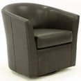 thumbnail image 2 of Fox Hill Trading Windsor Faux Leather Swivel Chair, Charcoal, 2 of 5