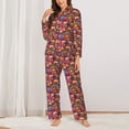 thumbnail image 2 of Sikiie Skull blue daisy flower Women's Long-Sleeve Shirt and Full-Length Bottom Pajama Set (s-xxl)-Medium, 2 of 7