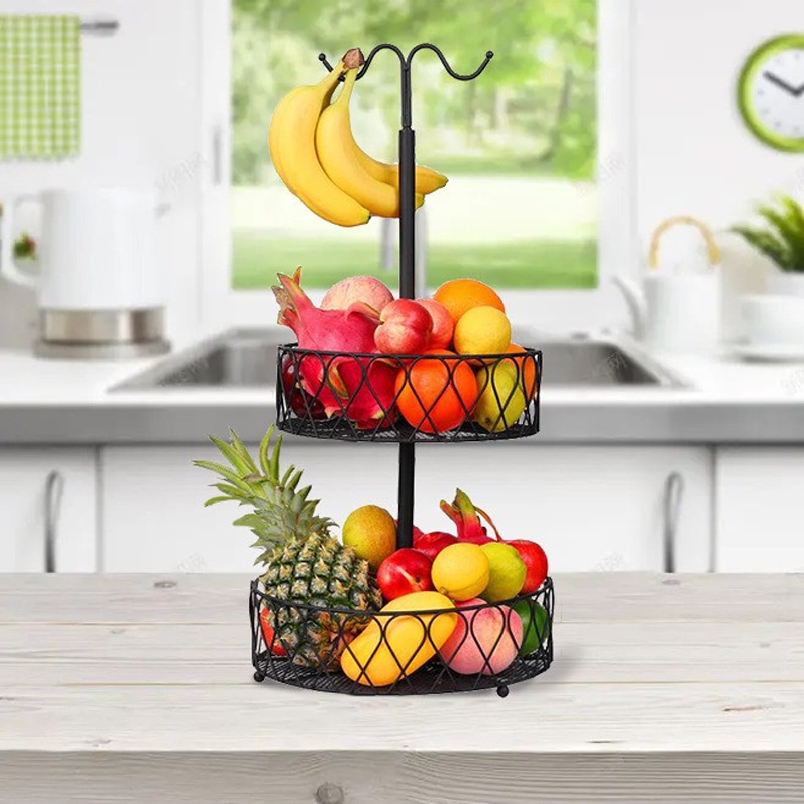 KITCHEN ORGANIZATION – tagged 2 tier fruit basket with banana