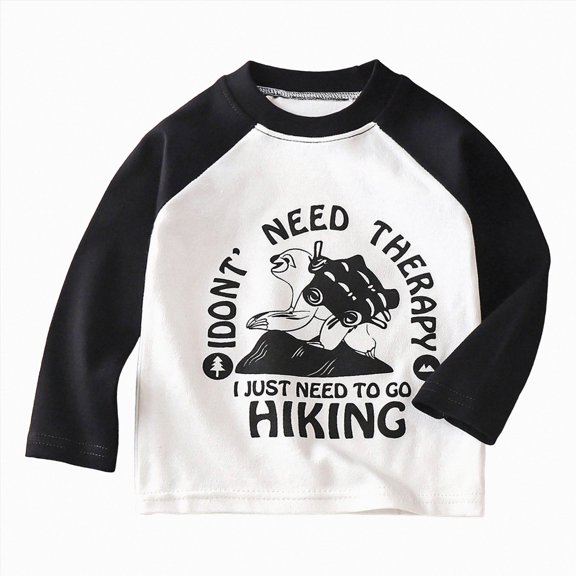 YDFCWX Toddler Boys Long Sleeve Shirts Baby Boys and Toddler Assorted Everyday Long Sleeve Graphic T-Shirts Black,12-18 Months