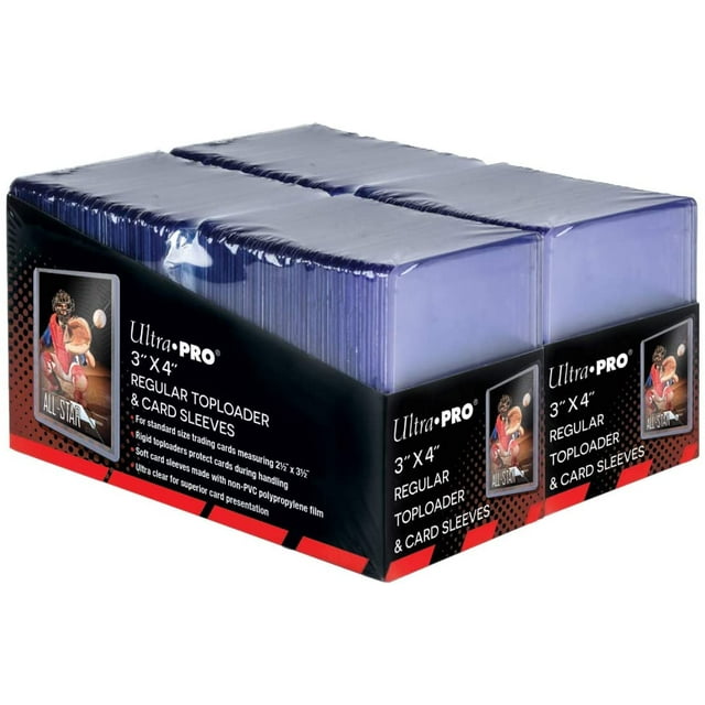 XINQIHANG 3" x 4" Regular Toploaders & Card Sleeves (200 Count Retail Pack)