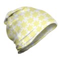 thumbnail image 1 of Abstract Unisex Beanie, Hand Drawn Star Motifs, Hiking Outdoors, Pastel Yellow and White, by Ambesonne, 1 of 1