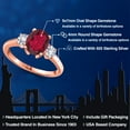 thumbnail image 2 of Gem Stone King 18K Rose Gold Plated Silver Ruby Red Mystic Quartz and White Created Sapphire Engagement Ring for Women | 2.30 Cttw | Oval 9X7MM | Gemstone Birthstone | Size 7, 2 of 6