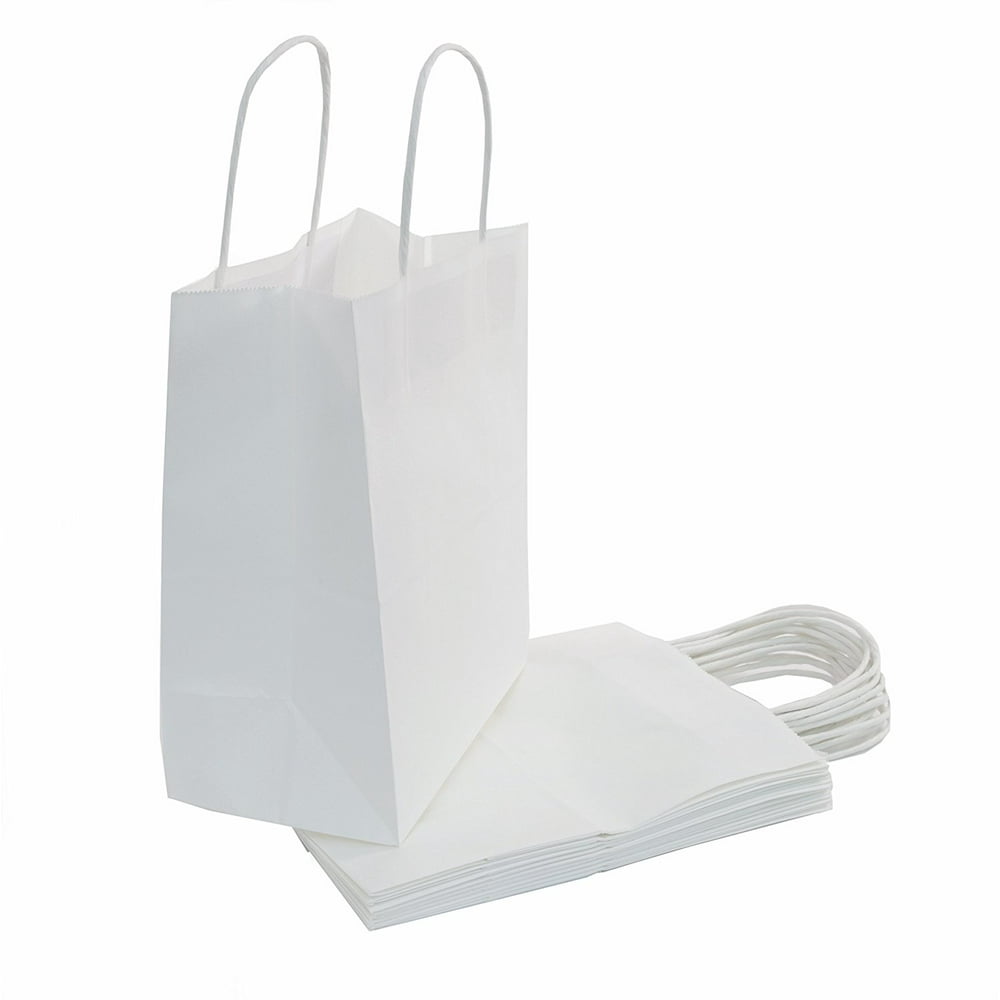 White Paper Gift Bag, (10x8x4.75in), 50ct
