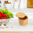 thumbnail image 5 of Premium Bamboo Salt Container, Salt Cellar with Magnetic Swivel Lid - Salt Box with Spoon, 5 of 5