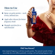 Blue Nectar Maharani Rose Attar Mist with Cumin & Sandalwood | Long-Lasting Perfume Mist for Women | Floral Essence | Travel-Friendly Body Mist Spray (3.38 Fl Oz)