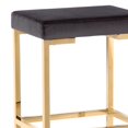 thumbnail image 2 of "Taburete de bar sin respaldo con base de metal, juego de 2, gris y dorado" Benzara BM230342, 2 of 2