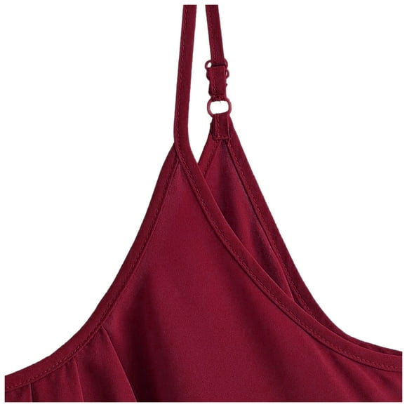 Leutsin Womens Casual Pleated Small Camis Large Size O-Neck Tops Blouse