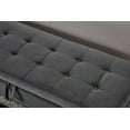 thumbnail image 5 of Modern Velvet Storage Ottoman Bench, End of Bed Bench with Metal Base, Button Tufted Upholstered Footstool for Entryway, Living Room, Bedroom, Grey, 5 of 9
