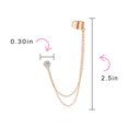 thumbnail image 3 of Bling Jewelry Womens  Ear Cuff Cartilage with Chains CZ Stud 14K Gold Plated Silver, 3 of 4