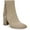 Sesame Suede, variant on SAM EDELMAN Womens Beige Fringed Goring Ona Square Toe Block Heel Zip-Up Leather Booties 10 M