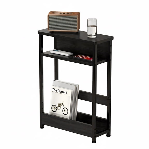 Huisuilinss Narrow Side Table,3-Tier End Table,Modern Nightstand,Bedside Table With Storage Shelf,Thin Sofa Table With Magazine Rack For Office Living Room Bedroom