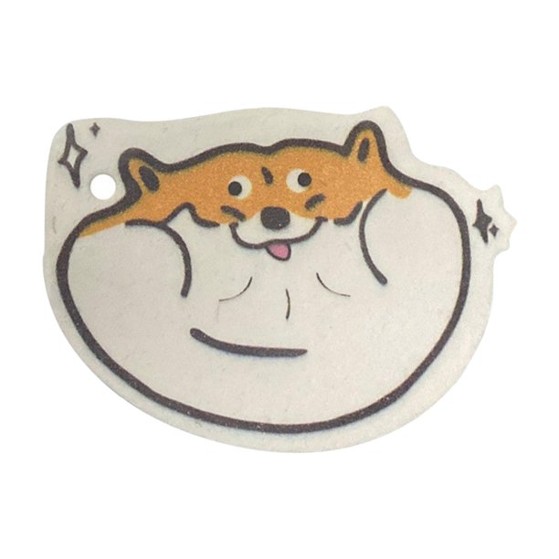 Esponja para fregar sin rayones con cuerda para colgar Esponja de limpieza de algodón y pulpa de madera para Shiba Inu