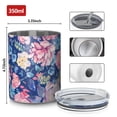thumbnail image 4 of 12oz Coffee Tumblers Pioneer Flower Floral Print Pattern Stainless Steel Vacuum Insulated Travel Tumbler Coffee Cups Mug with Lid and Straw with Cleaning Brush for Cold & Hot Drinks, 4 of 5