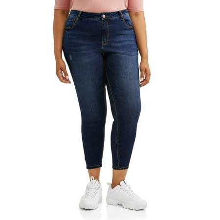 Wax Jean Juniors' Plus Size High Waisted Skinny Cropped Jean