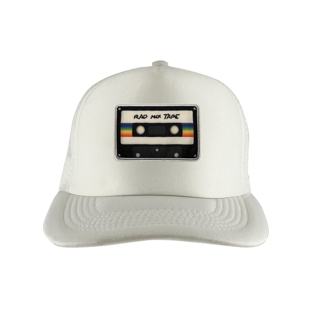 Gravity Threads Rad Mix Tape Patch Adjustable Trucker Hat - White