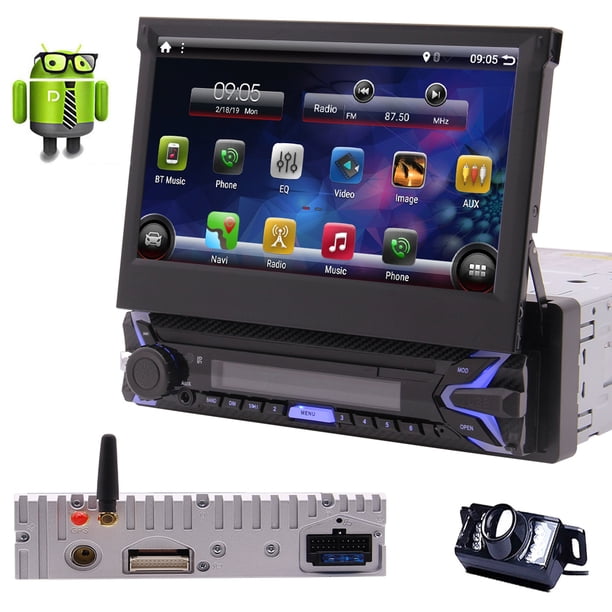 android 10 0 car stereo single din headunit with gps wifi bluetooth am fm mirror link rear camera input steering wheel control 7 inch detachable