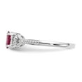 thumbnail image 4 of Solid 10k White Gold Ruby Diamond Engagement Ring Size 5 (.01 cttw.), 4 of 6