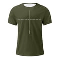 thumbnail image 5 of Christian T Shirts for Men The Way The Truth The Life Letter Print Tees Jesus Faith Top Army Green XS, 5 of 5