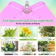 thumbnail image 2 of Rosnek LED Grow Light Bulb for Indoor Plants 20/40/60W Full Spectrum Plant Light, E26 Lamp Holder 2/3/4 Leaves Foldable Design, LED Growing Lamp for Seeds, Vegetable, Flower, 2 of 6
