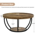 thumbnail image 2 of AEGFKD Round Coffee Table, 31.7" Wooden 2-Tier Circle Coffee Table with Storage Shelves, Modern Accent Cocktail Table Center Table for Living Room, Rustic Brown, 2 of 9