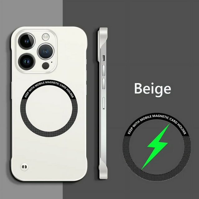 Frameless Magnetic For Magsafe Slim Case For iPhone 16 13 12 15 Pro Plus Max X XS Max XR Wireless Charging Hard Back Cover white For iPhone 11 Pro
