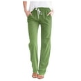 thumbnail image 1 of YDLCAFD Women's Spring And Gradient Color Lace Up Pocket Loose Wide Legged Cropped Casual Pants (2), 1 of 4