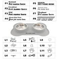 thumbnail image 6 of KE WOOW Customized set of double bowls of stainless steel and anti-skid bone silicone Mat 100% Food Grade, BPA Free, for and medium Cats, Dogs, Rabbits and more. 13.52 fl oz/1.7us cups - Grey, 6 of 10