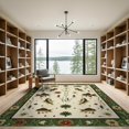 thumbnail image 2 of ODIKA 9'x12' Washable Area Rug Fish Fishing Bass Vintage Sportsman Hook Fly Lure Tackle Motif for Dining Room, Basement, Large Office, Non-Slip Chair-Friendly, 2 of 7