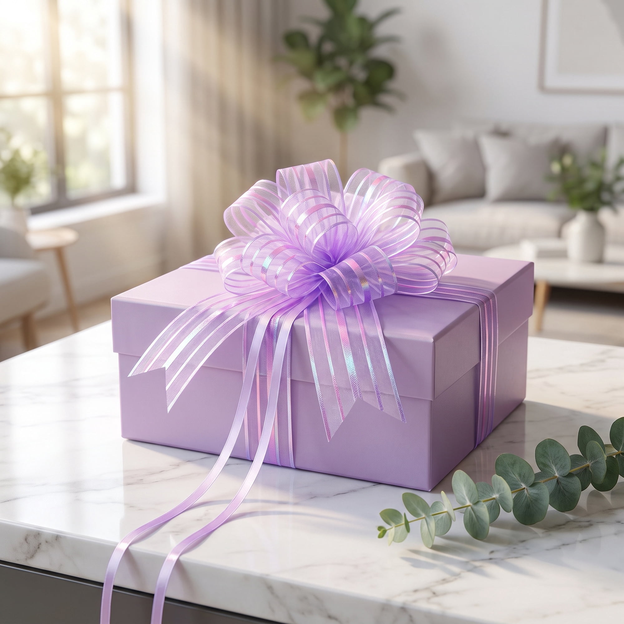 Unique Bargains Crush-Resistant Ribbon Bow for Birthday and Special Occasions Light Purple