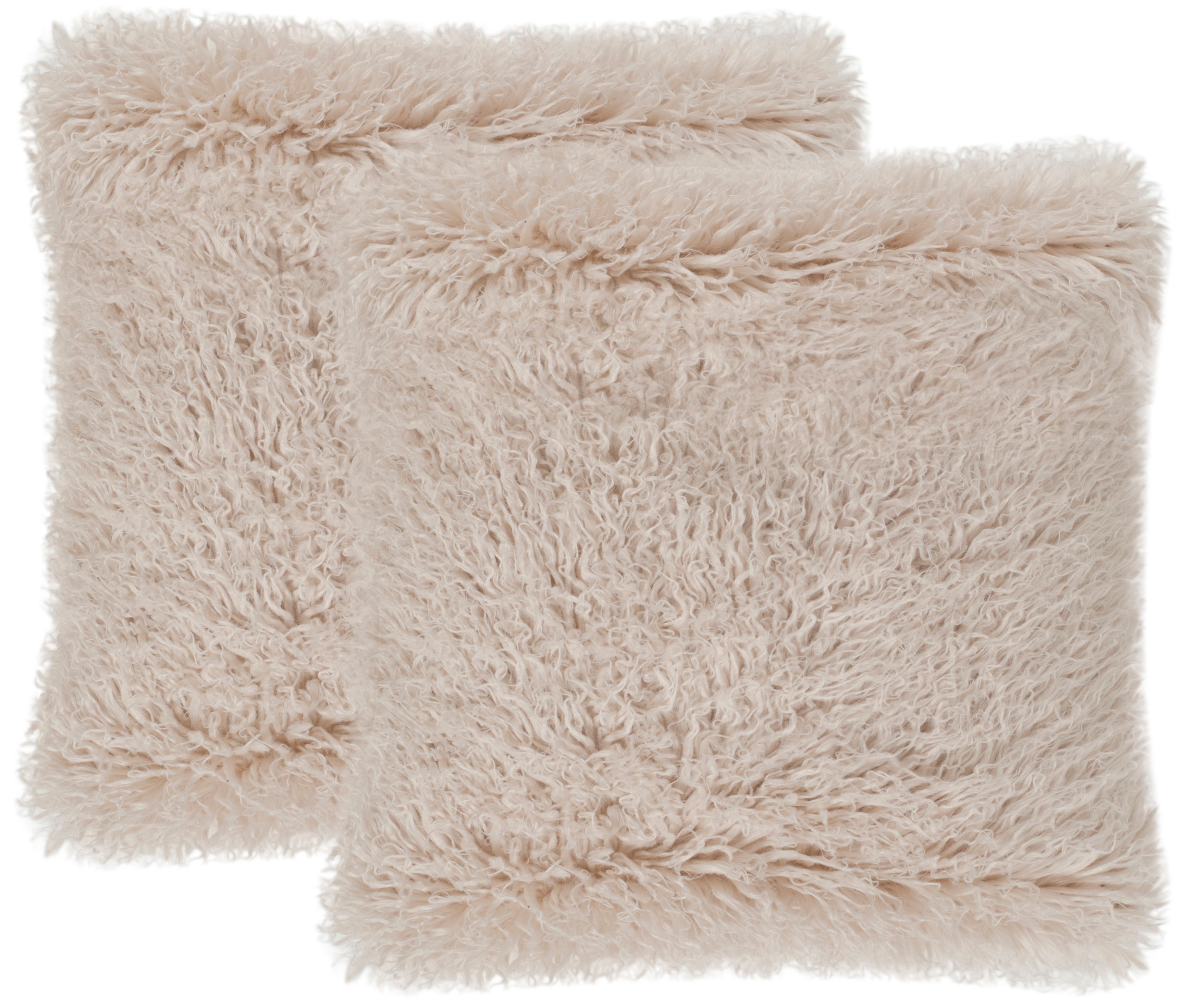 Safavieh Solid Faux Sheepskin Pillow, Set of 2