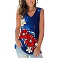 thumbnail image 2 of QUNYINEY Womens Tank Tops Independence Day Summer Long Tops V Neck Loose Fit Sleeveless Casual Patriotic Shirts for Women, 2 of 6