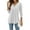 White, variant on Women Tops V-Neck Button Decor 3/4 Sleeve Pullover Tops Solid Color Wrinkle Tee Shirt Casual Style Daily Wear