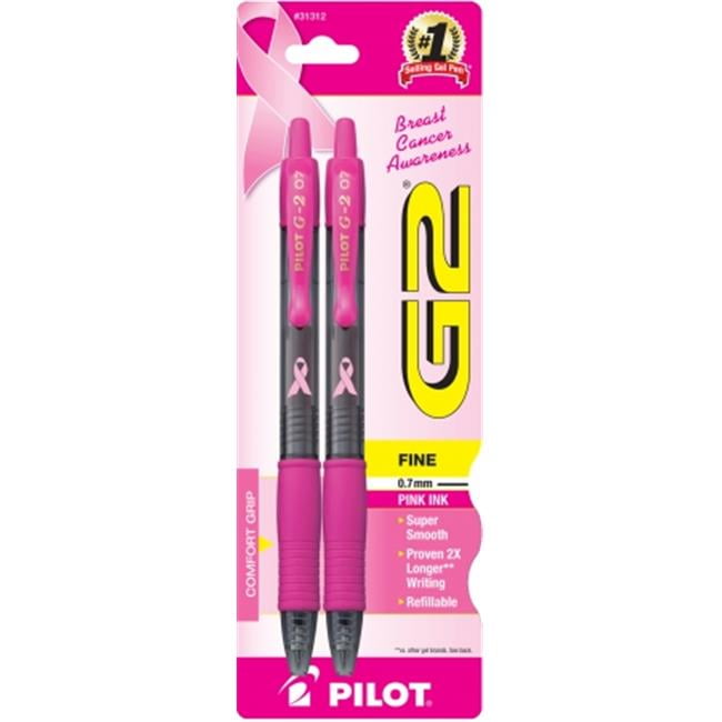Pilot Pen Corporation 31312 2 Count Fine Pink Breast Cancer Awareness G2 Retrac Pack Of 6 Walmart Com Walmart Com