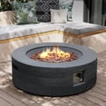 thumbnail image 4 of UPHA 42-inch Outdoor Propane Round Fire Pit Table 50000 BTU Gas Concrete FirePit for Outside Patio with Lava Rocks, Rain Cover, Dark Grey, 4 of 9